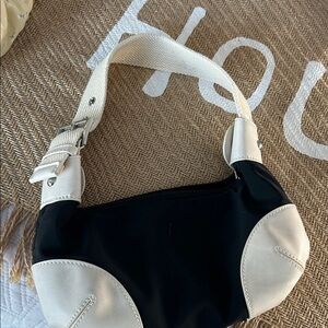 Stylish Black nylon and cream Women's Bag